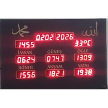 DİJİTAL İMSAKİYE BÜYÜK 1 CAMİ EZAN Ve NAMAZ VAKTİNİ GÖSTEREN SAAT